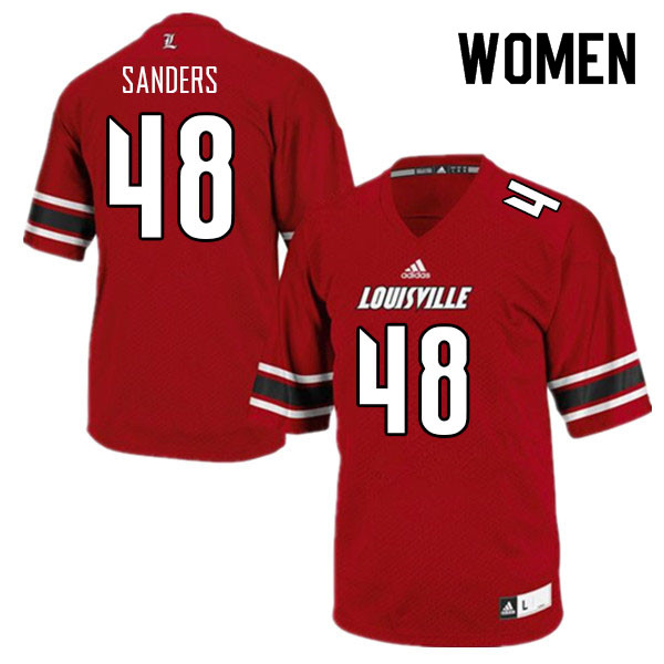 Women #48 Dakadrien Sanders Louisville Cardinals College Football Jerseys Sale-Red - Click Image to Close